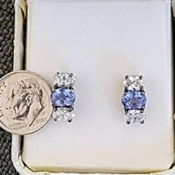 Samara Jewelry - CZ 925 Earrings Sapphire & Clear